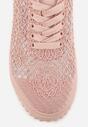 Różowe Ażurowe Sneakersy Vices na Grubej Podeszwie z Tłoczeniem Luminise