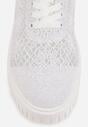 Białe Ażurowe Sneakersy Vices na Grubej Podeszwie z Tłoczeniem Luminise