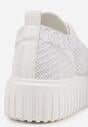 Białe Ażurowe Sneakersy Vices na Grubej Podeszwie z Tłoczeniem Luminise