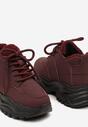 Bordowe Traperki Sneakersy Vices na Grubej Tłoczonej Platformie Typu Traperki Narrise