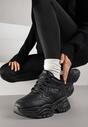 Czarne Botki w Stylu Sneakersów Chunky na Grubej Podeszwie Leandre