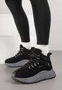 Czarne Sportowe Sneakersy Śniegowce Vices na Grubej Podeszwie Nellsana