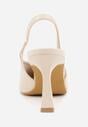 Beżowe Czółenka Sandały Vices na Szpilce Bez Pięty Kolenna