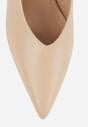 Ciemnobeżowe Czółenka Sandały Vices na Szpilce Bez Pięty Kolenna