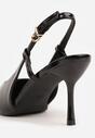 Czarne Lakierowane Sandały Vices na Szpilce Bez Pięty Tiavarelle