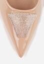 Ciemnobeżowe Szpilki Vices z Cyrkoniową Aplikacją Niraselle