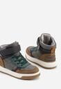 Ciemnobeżowe Botki Vices w Stylu Sneakersów Ozdobione Przeszyciami Fianesa