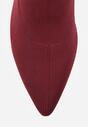 Bordowe Botki Vices na Obcasie o Geometrycznym Kształcie z Elastyczną Cholewką Falurea