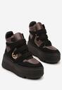 Czarno-Brązowe Botki Vices w Stylu Sneakersów na Platformie Afirriva