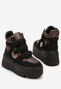 Czarno-Brązowe Botki Vices w Stylu Sneakersów na Platformie Afirriva