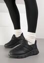 Czarne Pikowane Sneakersy na Grubej Tłoczonej Platformie Verta