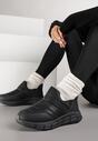 Czarne Pikowane Sneakersy na Grubej Tłoczonej Platformie Verta