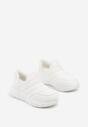 Białe Pikowane Sneakersy na Grubej Tłoczonej Platformie Verta