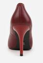 Bordowe Szpilki Vices ze Skórzaną Wkładką Amixie