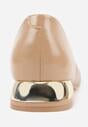 Ciemnobeżowe Czółenka Vices na Geometrycznym Obcasie ze Skórzaną Wkładką Critissa