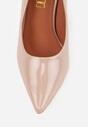 Beżowe Lakierowane Szpilki Vices ze Skórzaną Wkładką i Metaliczną Wstawką Fallenisse
