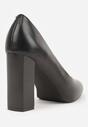 Czarne Czółenka Vices na Klockowym Obcasie z Wkładką ze Skóry Naturalnej Essenia