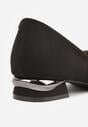 Czarne Czółenka Vices ze Skórzaną Wkładką na Obcasie z Aplikacją Celvila