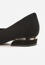 Czarne Czółenka Balerinki Vices ze Szpiczastym Noskiem i Skórzaną Wkładką Falavesa