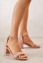 Jasnoróżowe Sandały Vices na Obcasie w Klasycznym Stylu Jelhiris