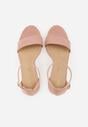 Jasnoróżowe Sandały Vices na Obcasie ze Skórzaną Wkładką Lishiria