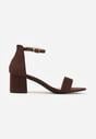Ciemnobrązowe Sandały Vices na Obcasie w Klasycznym Stylu Jelhiris