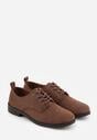 Brązowe Lakierowane Półbuty Oksfordki Yotella
