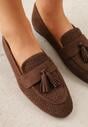 Ciemnobrązowe Ażurowe Mokasyny VICES Ozdobione Frędzlami Catiana