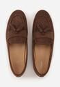 Ciemnobrązowe Ażurowe Mokasyny VICES Ozdobione Frędzlami Catiana