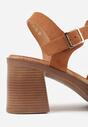 Brązowe Sandały VICES na Platformie i Obcasie z Dwoma Paskami Noemala
