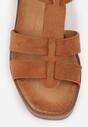 Brązowe Sandały VICES na Platformie i Obcasie z Dwoma Paskami Noemala