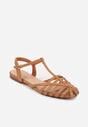 Brązowe Sandały VICES z Geometrycznymi Paskami Abadia