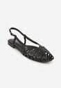Czarne Płaskie Sandały VICES z Cienkimi Paseczkami i Otwartym Noskiem Iphadora