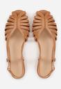 Brązowe Płaskie Sandały VICES z Cienkimi Paseczkami i Otwartym Noskiem Iphadora