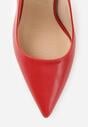 Czerwone Szpilki VICES z Odkrytą Piętą i Skórzaną Wkładką Kiladria