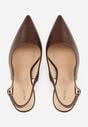 Brązowe Szpilki VICES z Odkrytą Piętą i Skórzaną Wkładką Kiladria