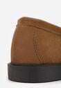 Jasnobrązowe Mokasyny VICES ze Skórzaną Wkładką Ozdobione Przeszyciami Nicogeus