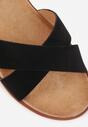 Czarne Sandały VICES na Płaskiej Podeszwie z Paskiem w Kształcie X Doriven