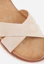 Beżowe Sandały VICES na Płaskiej Podeszwie z Paskiem w Kształcie X Doriven