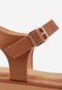 Beżowe Sandały VICES na Płaskiej Podeszwie z Paskiem w Kształcie X Doriven