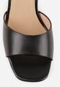 Czarne Sandały VICES na Słupku i Platformie z Wkładką ze Skóry Naturalnej Azimara