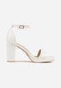 Białe Sandały VICES na Słupku z Wkładką ze Skóry Naturalnej Azirera