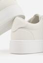 Białe Sneakersy na Grubej Podeszwie z Tłoczeniem Zeanidra