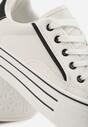 Biało-Czarne Klasyczne Trampki na Grubej Podeszwie Araenes