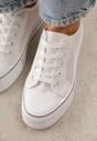 Białe Trampki na Grubej Podeszwie z Plecioną Cholewką Nalivera