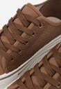 Brązowe Trampki na Grubej Podeszwie z Plecioną Cholewką Nalivera