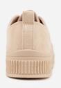 Beżowe Trampki z Imitacji Zamszu z Nieregularną Podeszwą ze Żłobieniami Naranatea