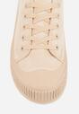 Beżowe Trampki z Imitacji Zamszu z Nieregularną Podeszwą ze Żłobieniami Naranatea