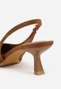 Brązowe Czółenka z Odkrytą Piętą VICES na Obcasie Kaczuszka Anatema