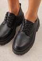 Czarne Sznurowane Półbuty Oksfordki VICES na Grubej Podeszwie Anatea